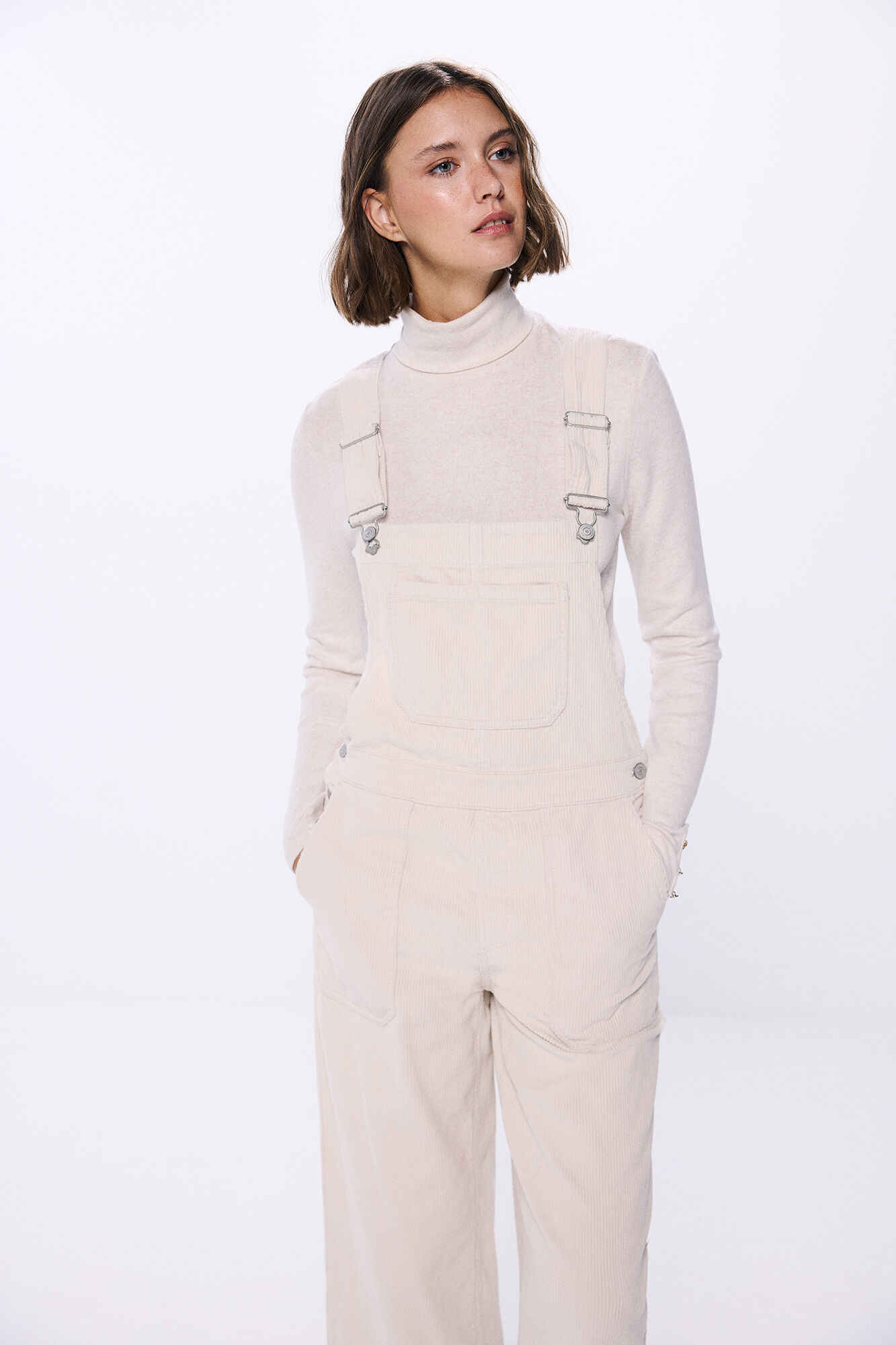 Springfield Jumpsuit tirantes pana beige