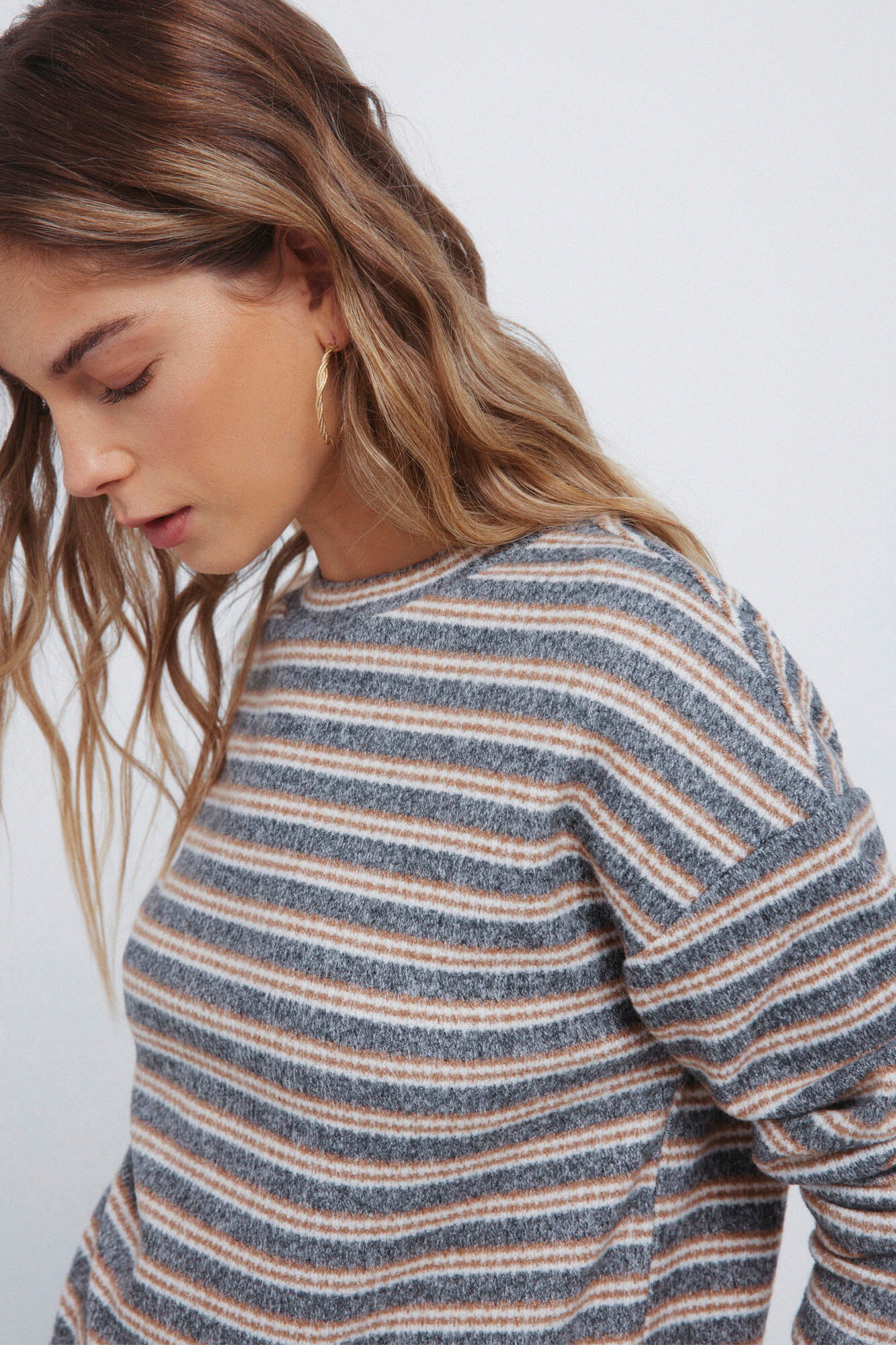 Springfield Jersey chenilla doble raya nude