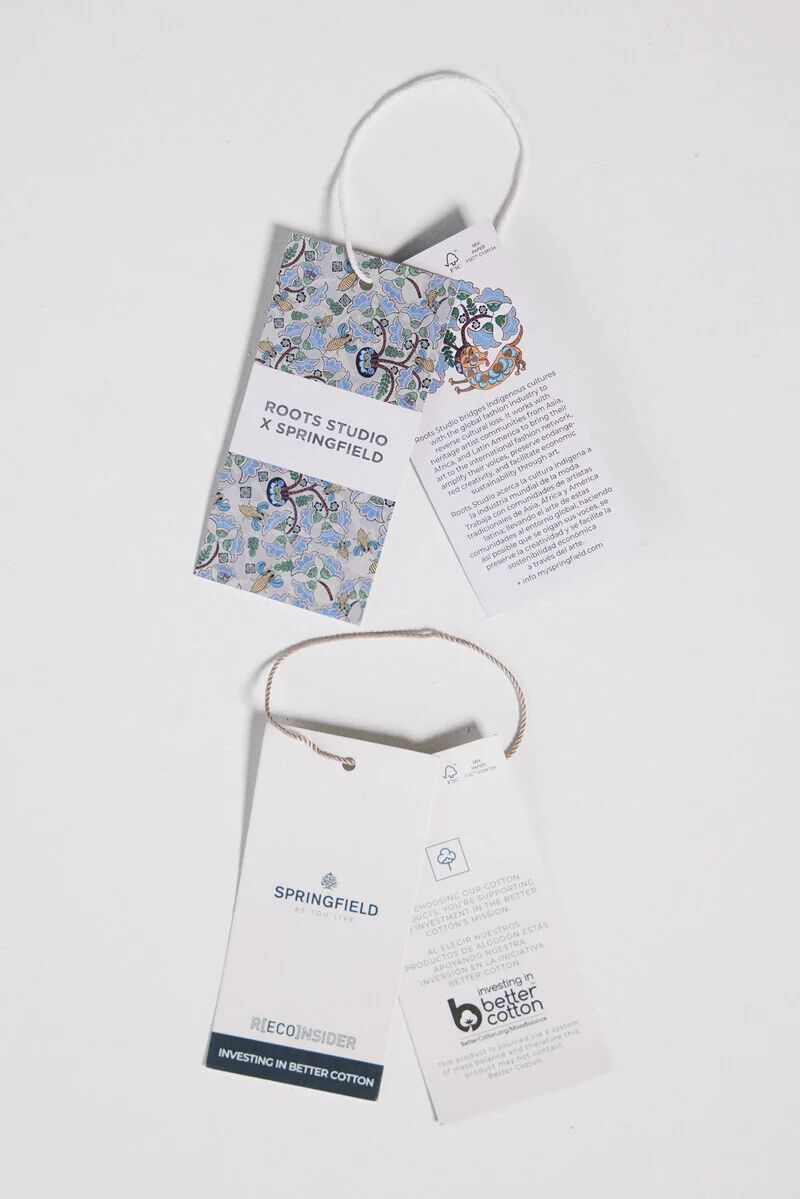 Springfield Camisa de manga corta estampado "Roots Studio" negro