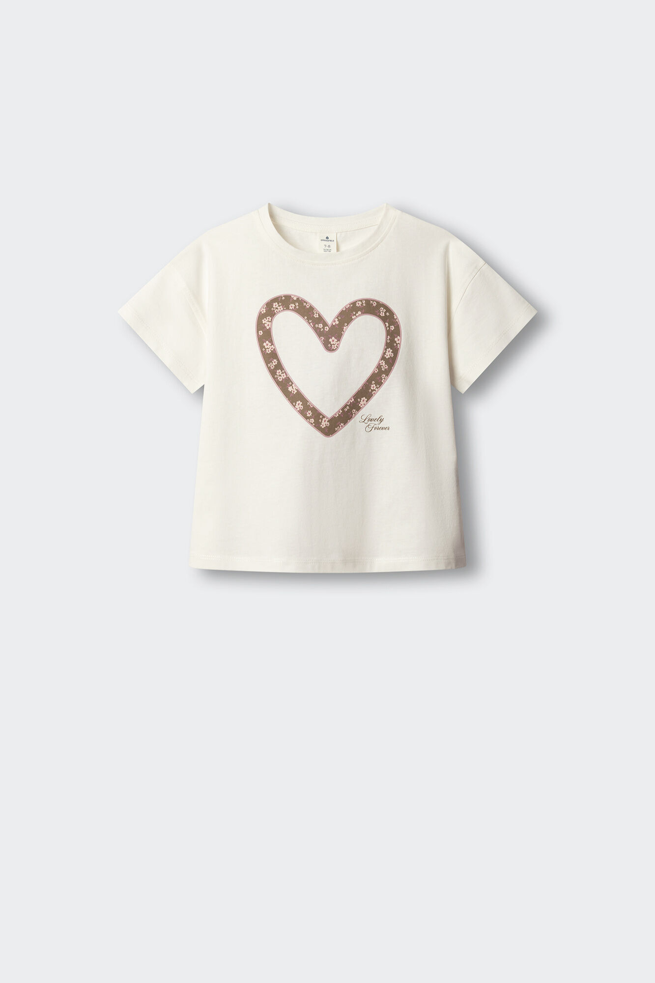 Springfield Kids Playera manga corta de coraz&oacute;n para ni&ntilde;a blanco