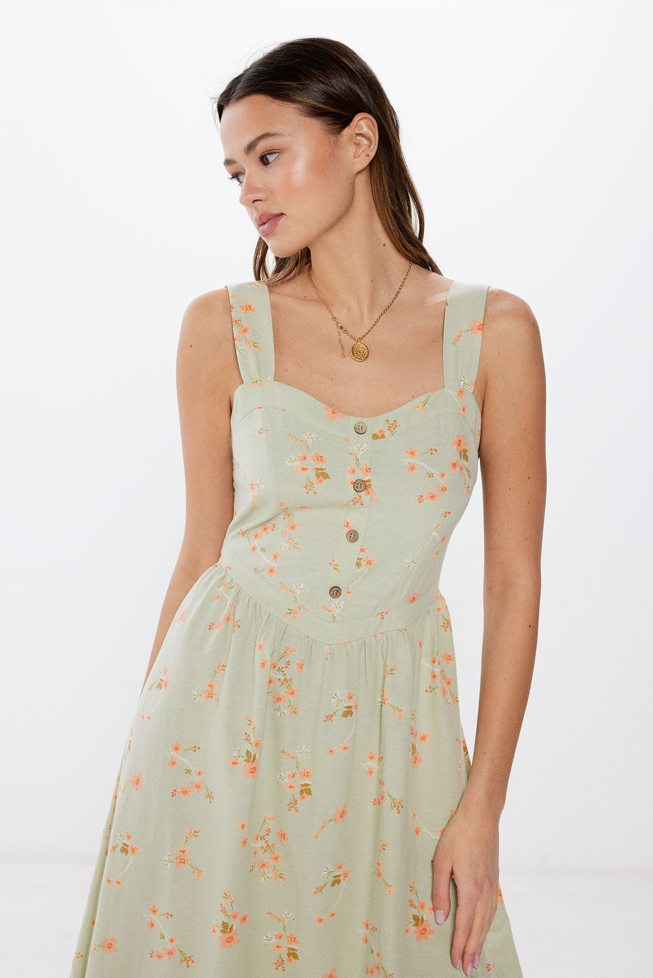 Springfield Vestido midi corsetero
