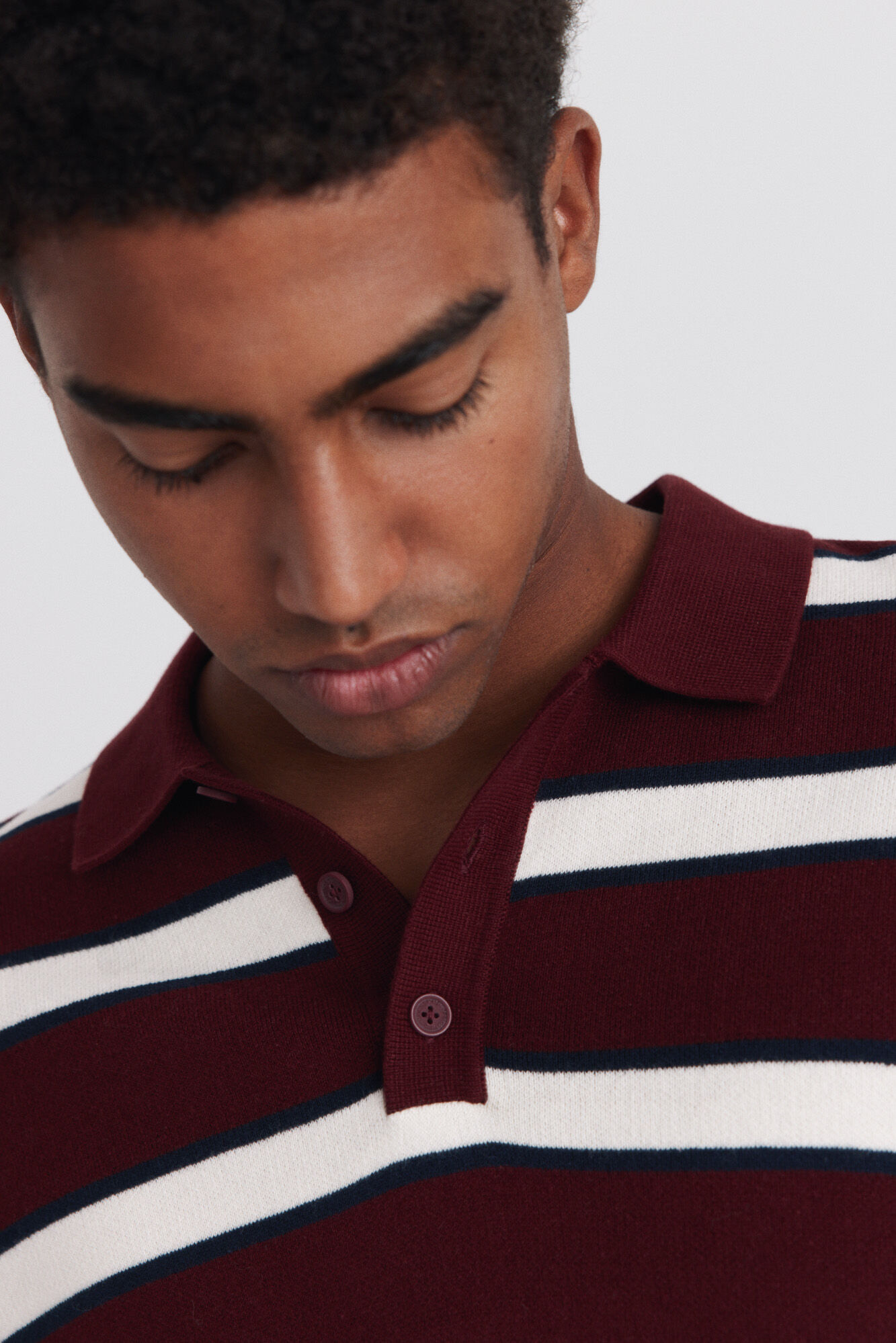 Springfield Polo manga larga de rayas jacquard