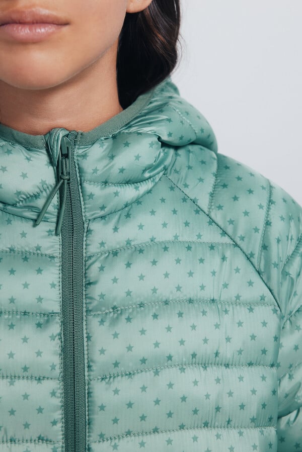 Springfield Kids Chaqueta acolchada estrellas niña verde