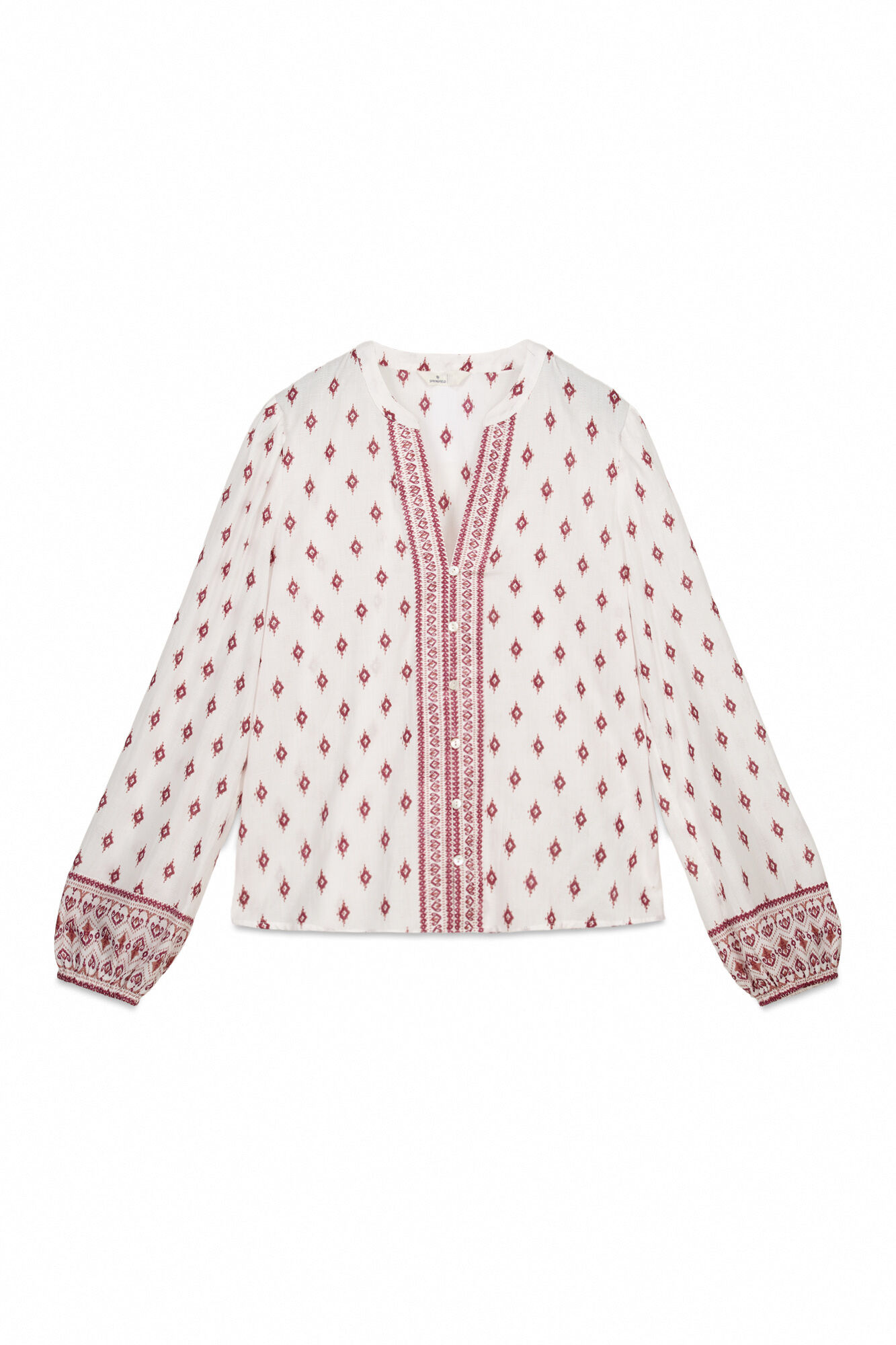 Springfield Camisa manga larga estampada beige