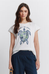 Springfield Playera de manga corta con estampado blanco