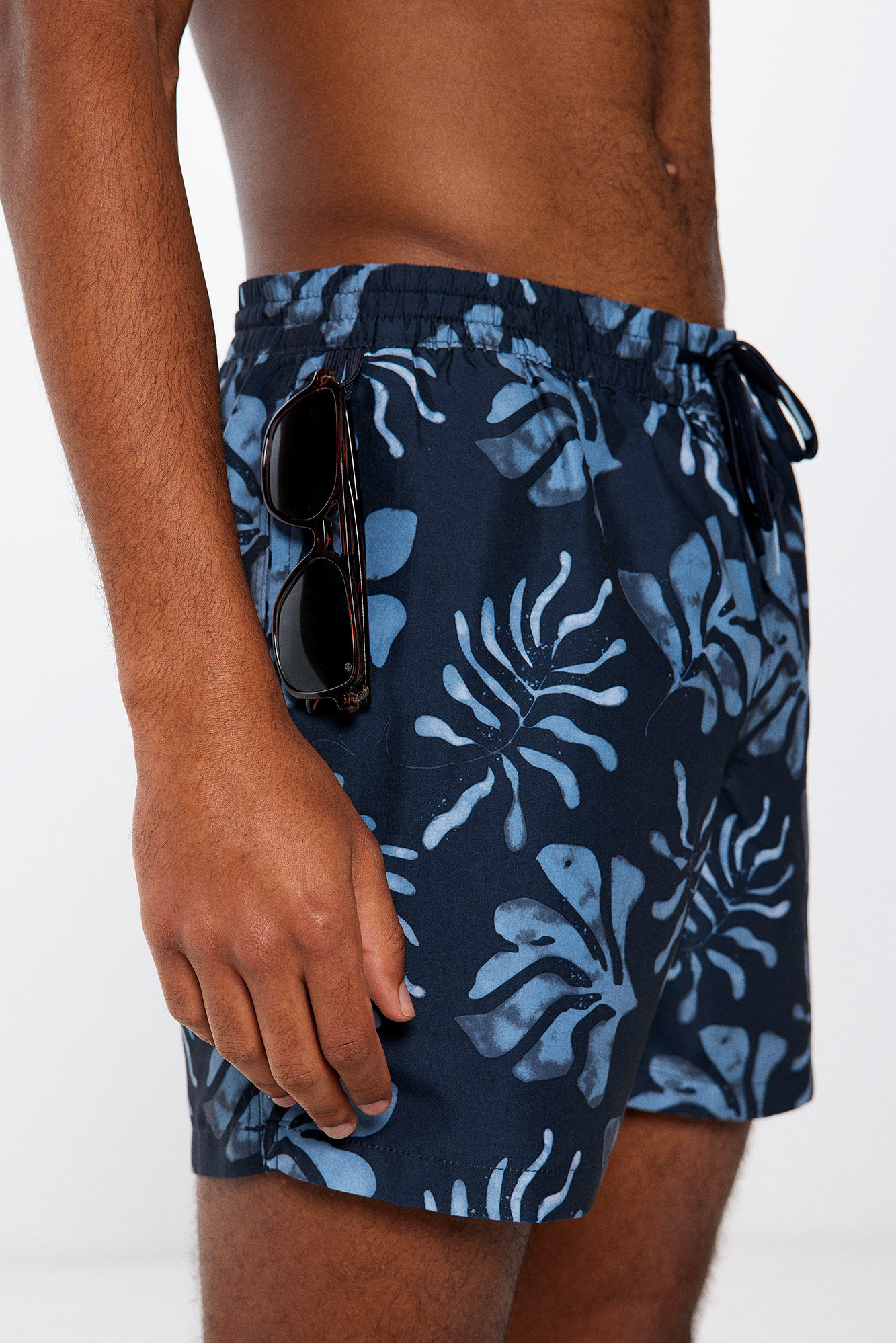 Springfield Ba&ntilde;ador estampado hojas marino