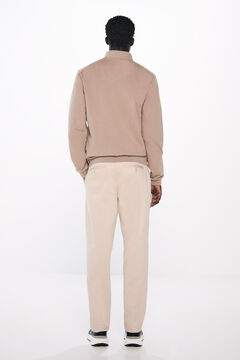Springfield Pantalón pliegues wide fit beige