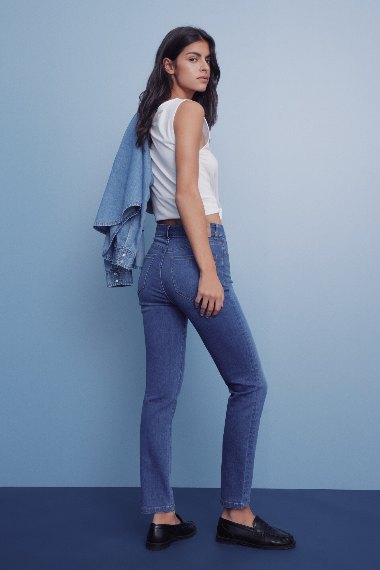 Springfield Jeans ajustados y recortados azul