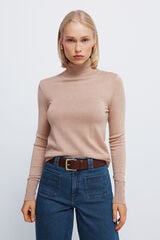 Springfield jersey de cuello alto con botones y puños café