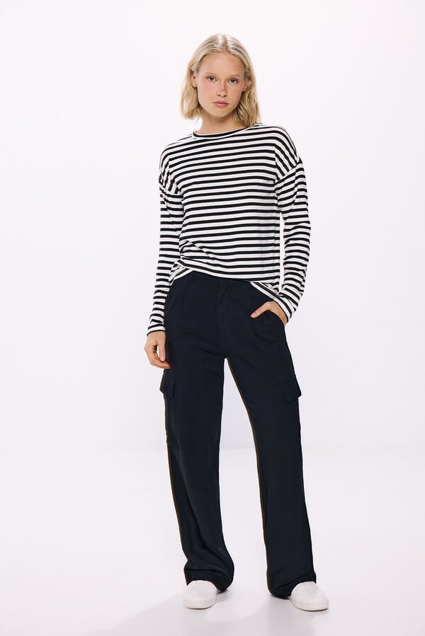 Springfield Playera a rayas negro