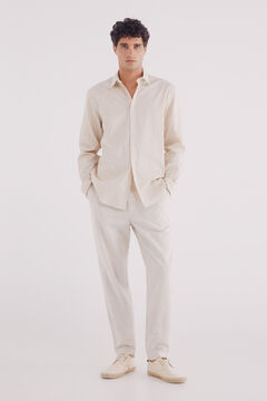 Springfield Camisa lino beige