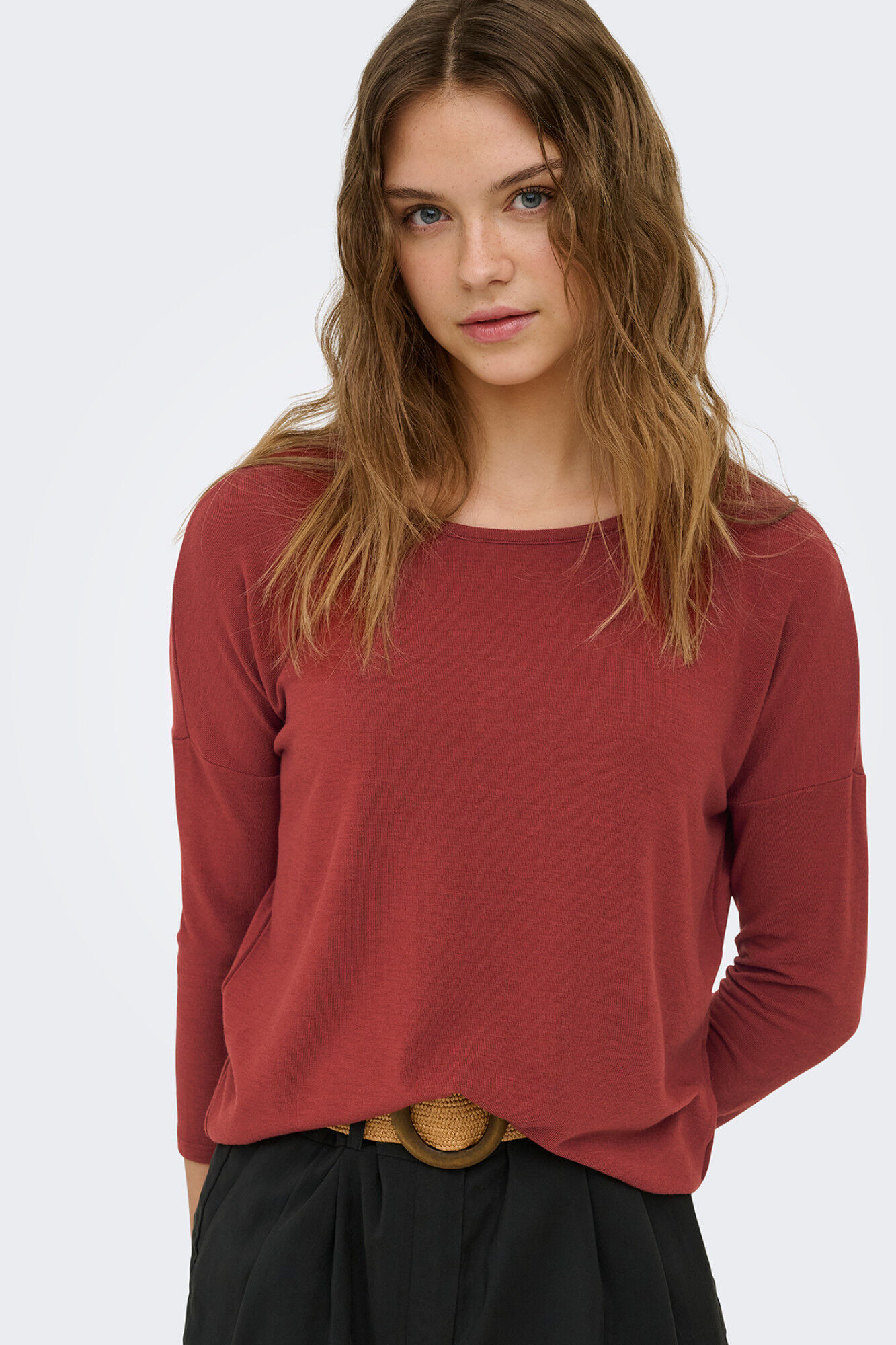 Only Playera de manga francesa