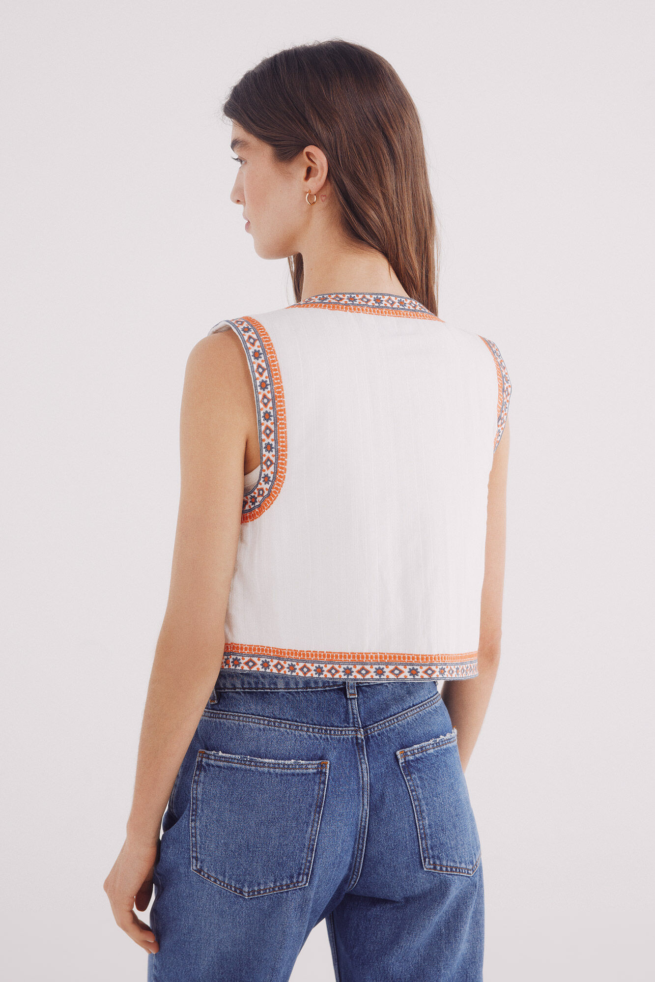 Springfield Bordado bohemio chaleco estampado