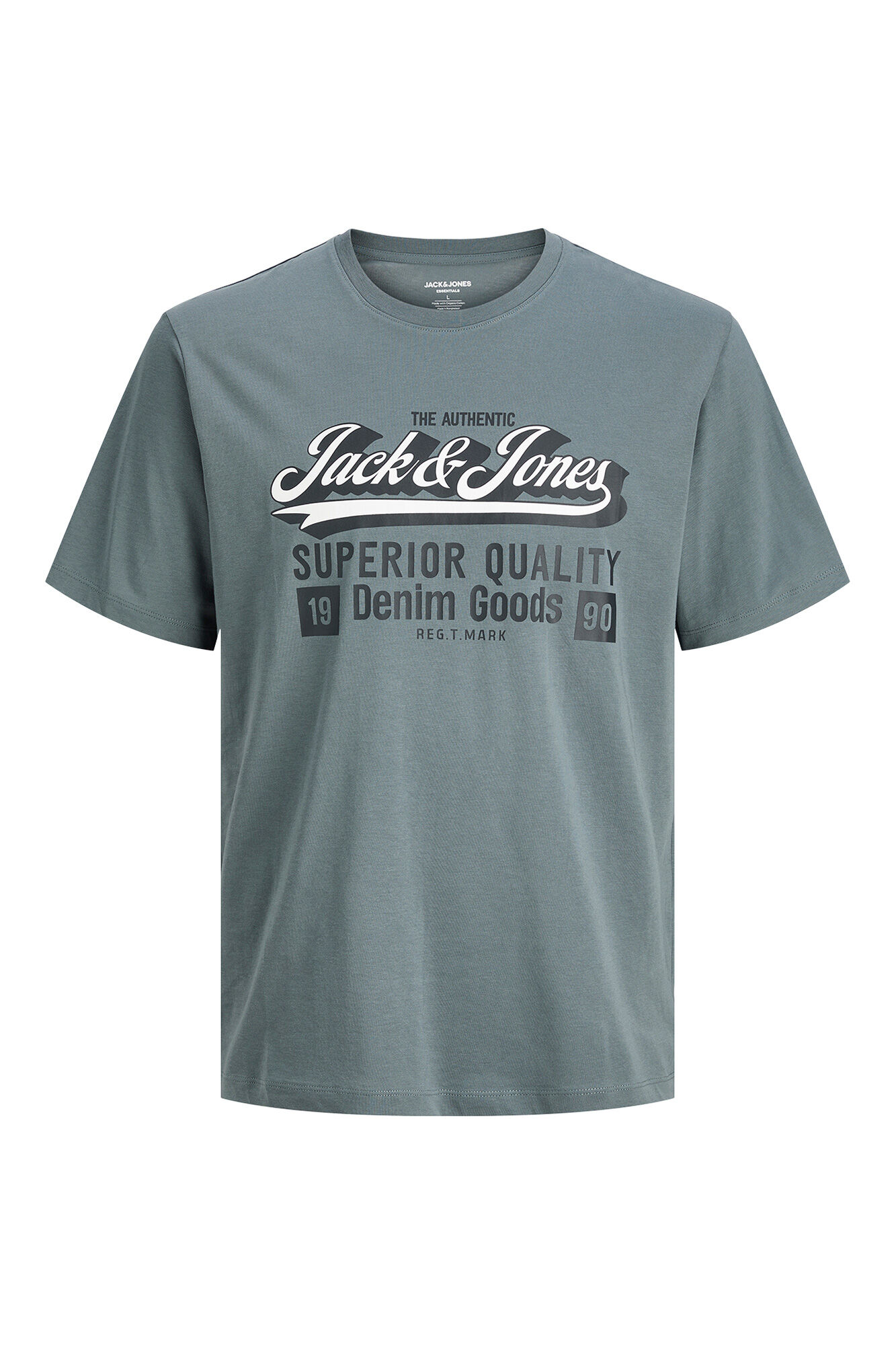 Jack & Jones Playera con logo grande gris