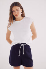 Springfield Camiseta hombros crochet natural
