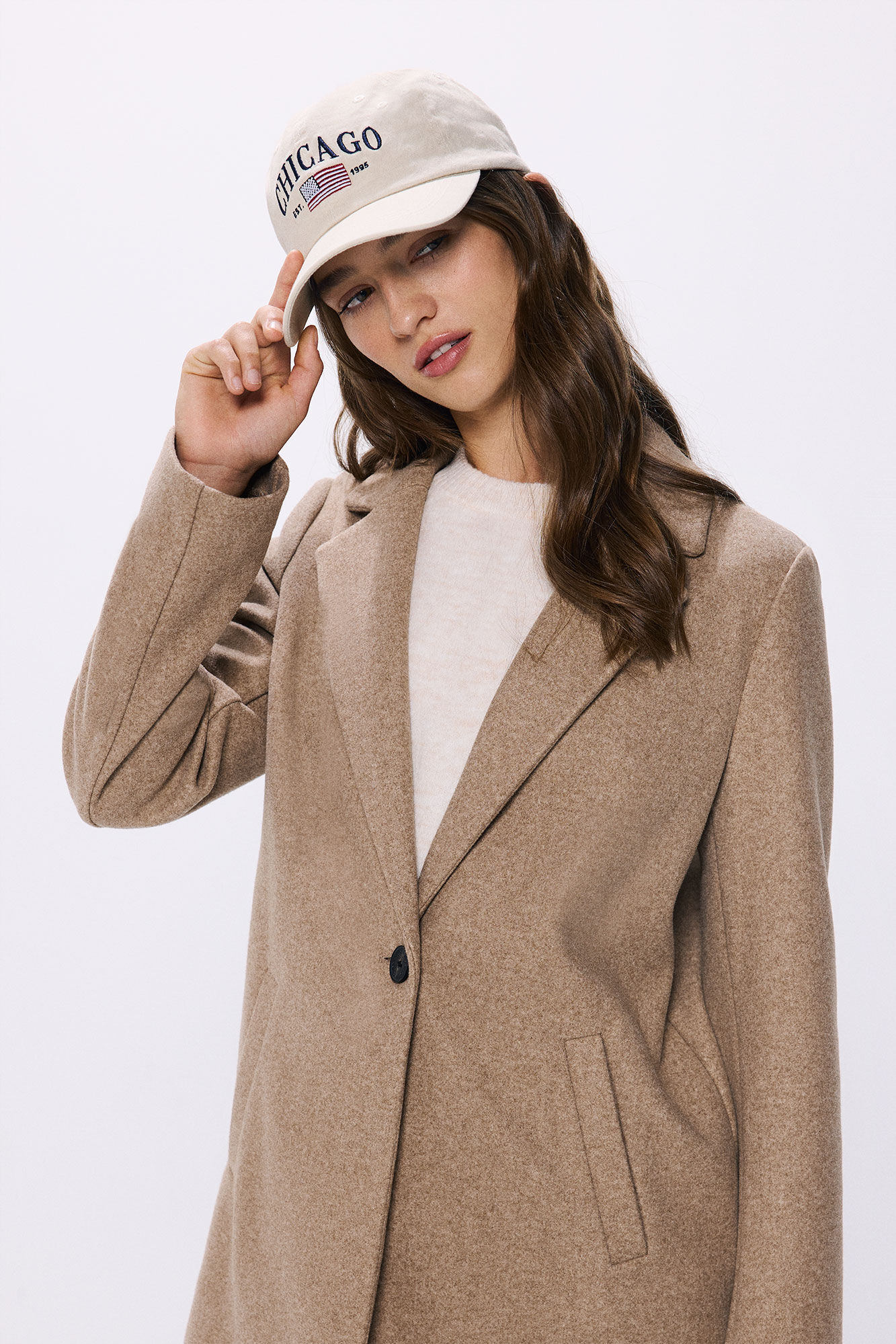 Springfield Abrigo recto solapa nude