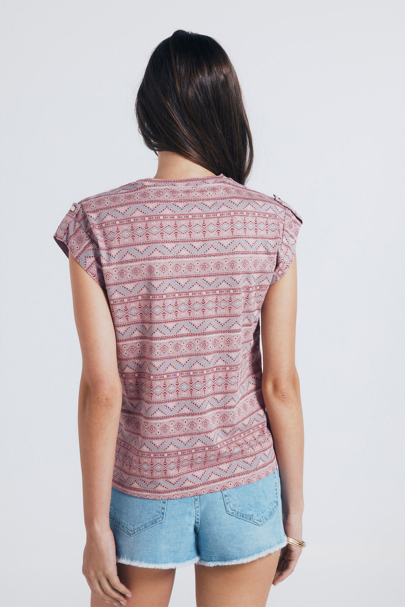 Springfield Playera estampada manga trabilla