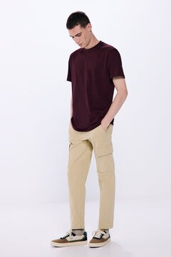 Springfield Playera básica cuello redondo rojo