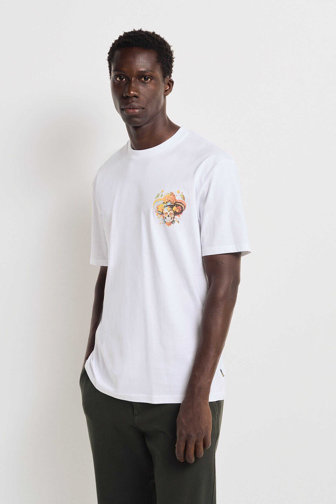 Springfield Playera skull flowers