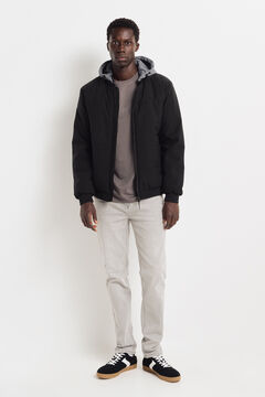 Springfield Chamarra bomber acolchada capucha desmontable negro