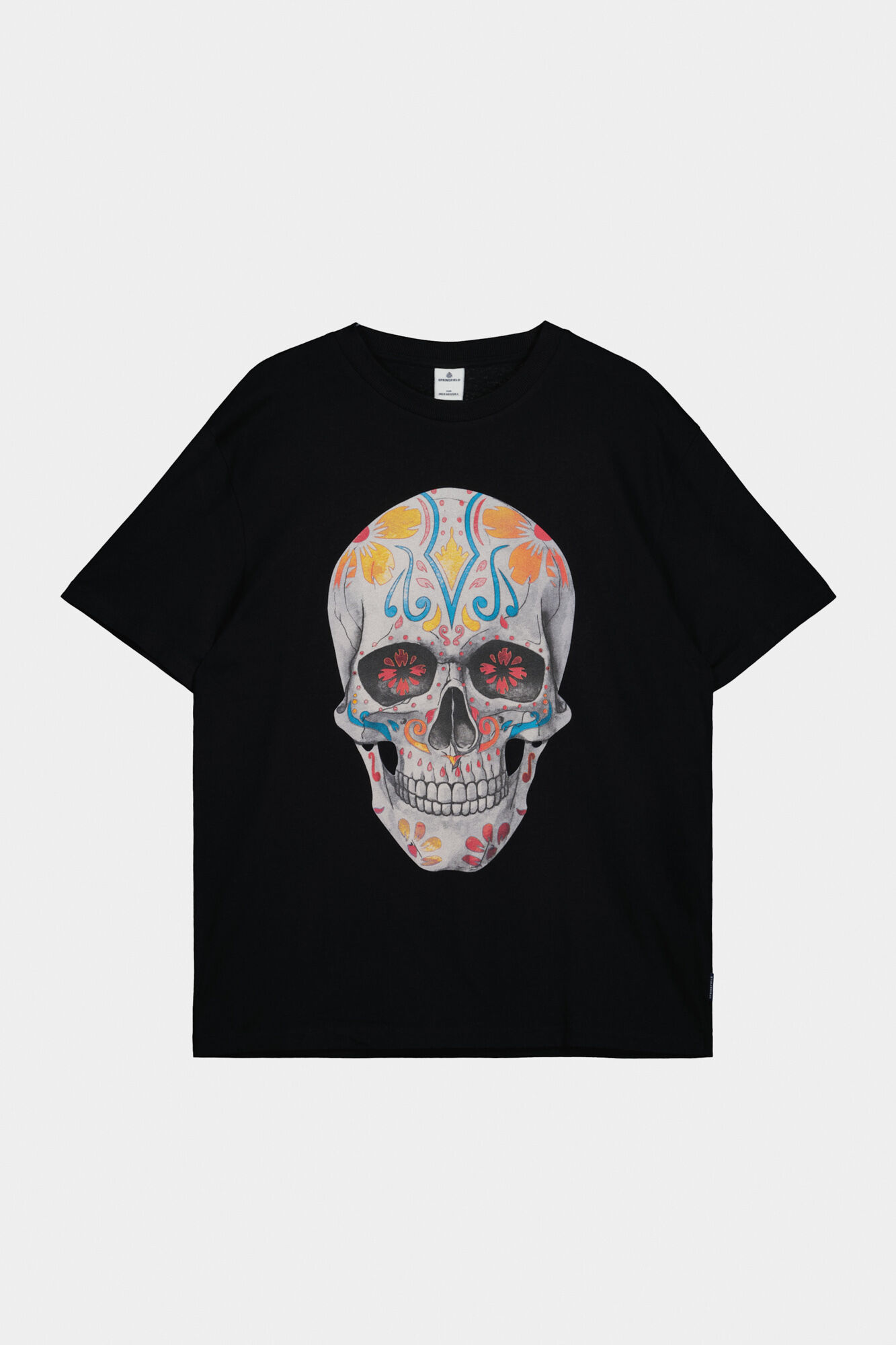 Springfield Playera d&iacute;a de muertos skull negro