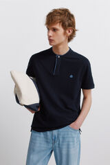 Springfield Polo de piqu&eacute; cuello mao slim fit azul