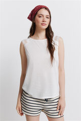 Springfield Playera sin mangas de crochet blanco