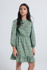 Springfield Kids Vestido flores niña verde