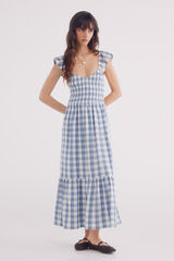Springfield Vestido midi cuadros azul
