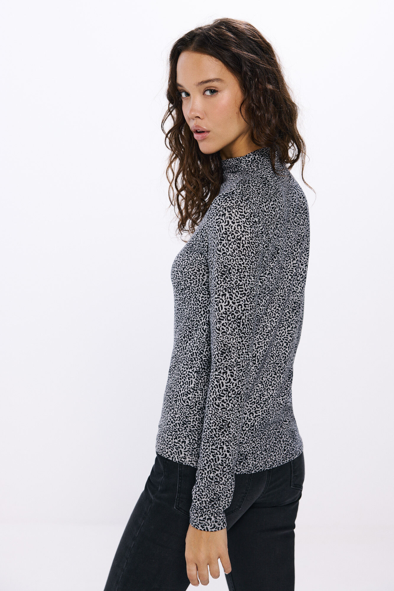 Springfield Playera cuello perkins tacto suave gris