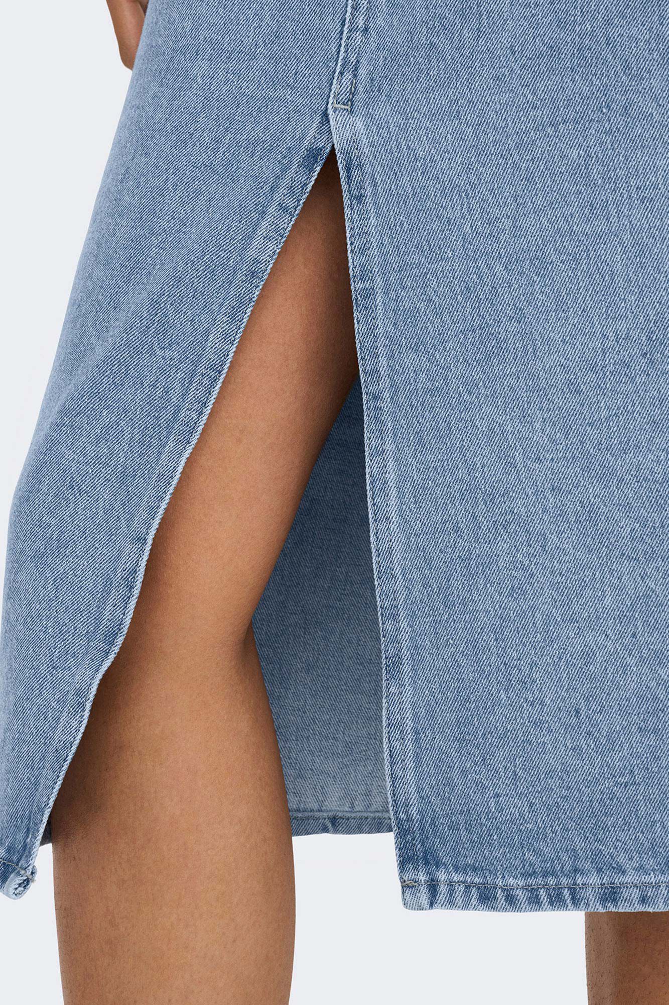 Only Falda vaquera midi azul mezcla