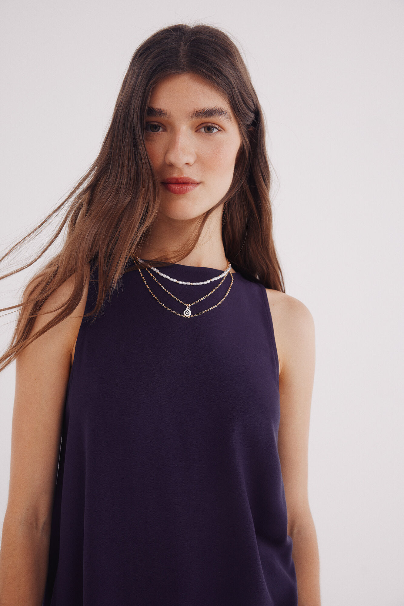 Springfield Playera lisa bimateria azulado