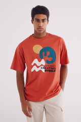 Springfield Camiseta motivo formas rojo