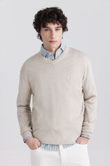 Springfield Jersey b&aacute;sico cuello pico caf&eacute;