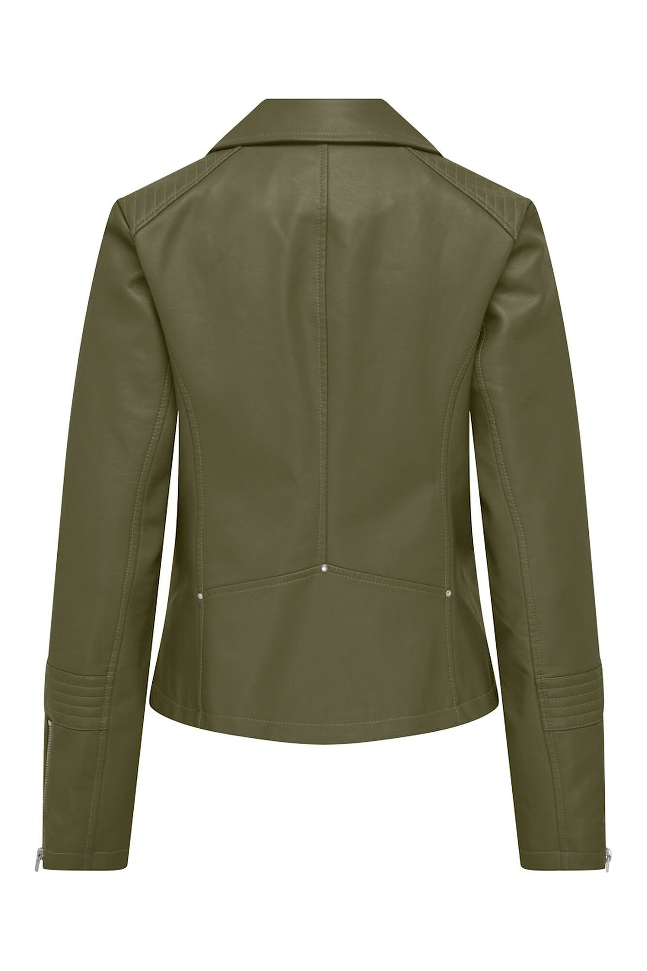 Only Chamarra biker piel vegana verde