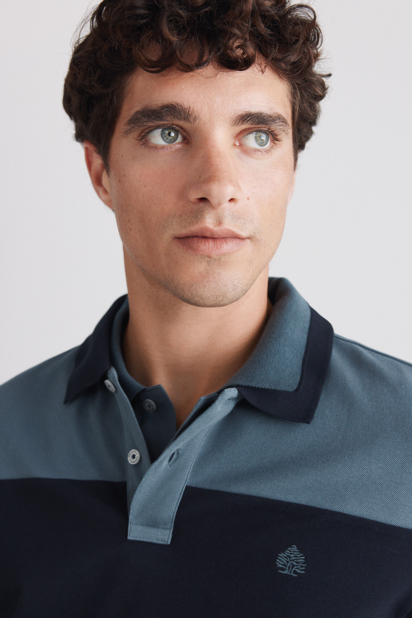 Springfield Polo de piqu&eacute; manga larga bloques de color regular fit