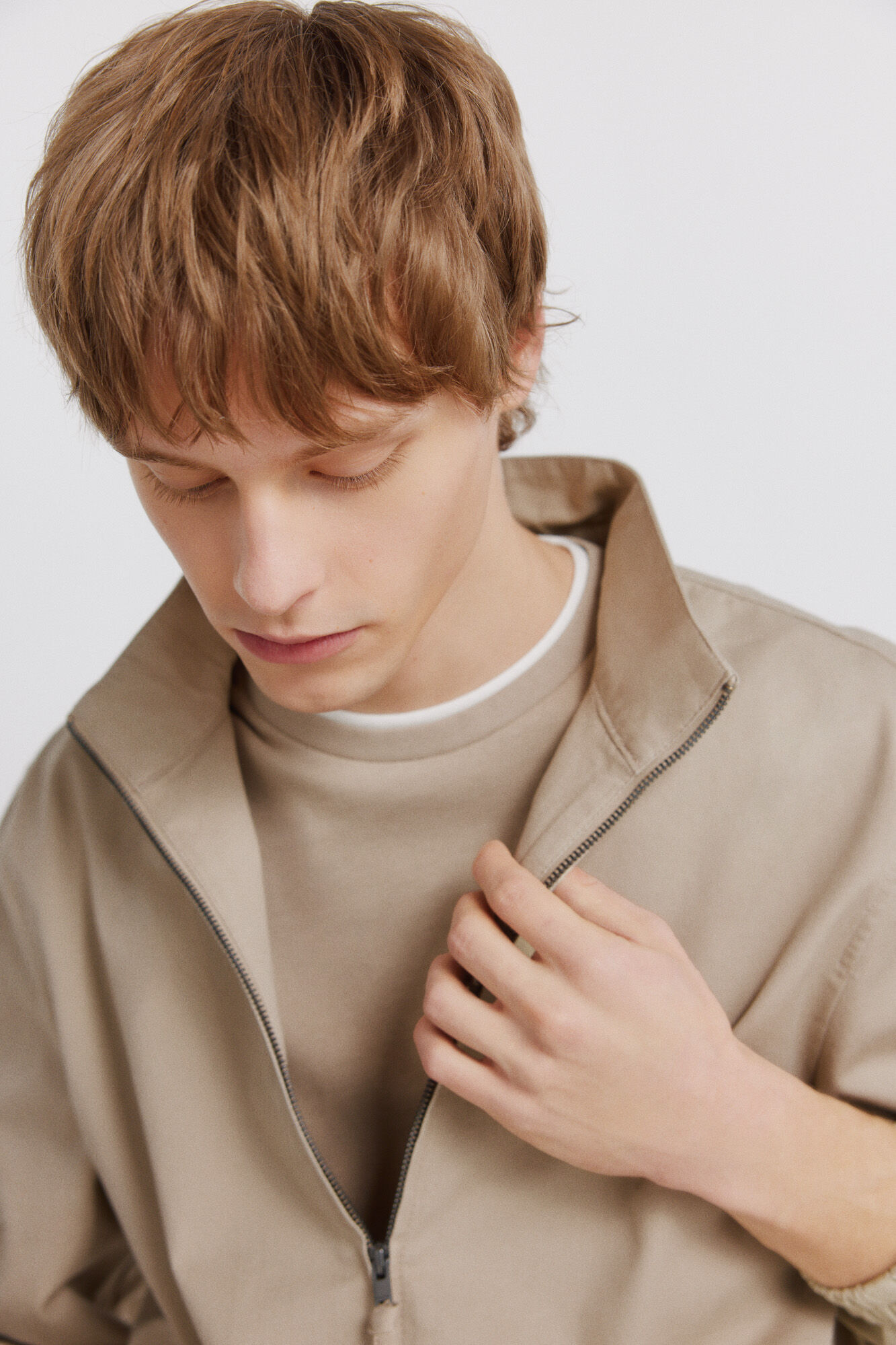 Springfield Chamarra ligera de lino y algod&oacute;n caf&eacute;