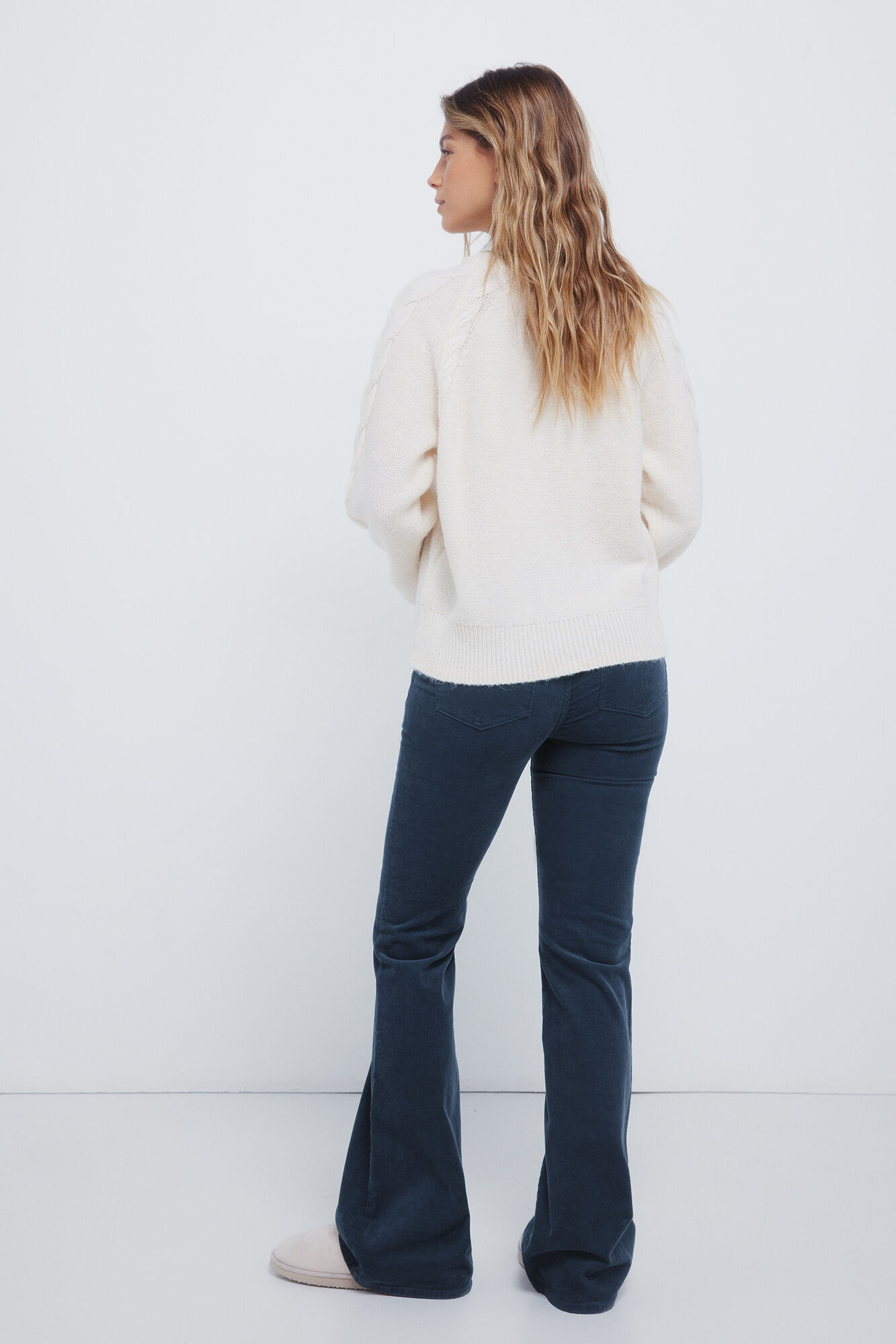 Springfield Pantalones de pana de corte bajo marino