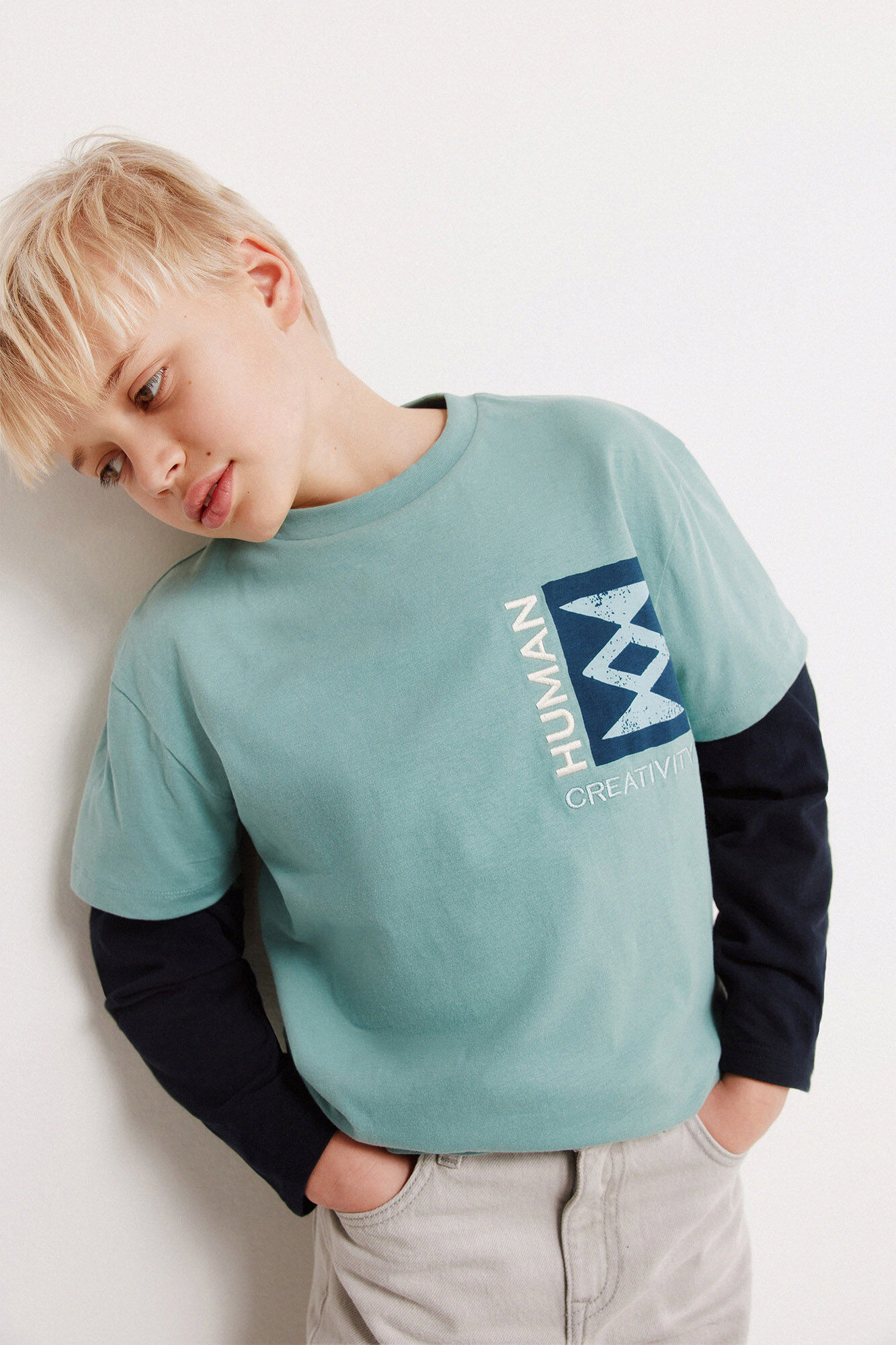 Springfield Kids Playera manga corta Creativity para ni&ntilde;o turquesa