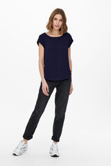 Only Playera lisa fluida azulado