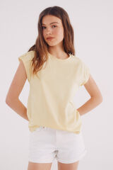 Springfield Camiseta hombros crochet amarillo