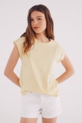 Springfield Camiseta hombros crochet amarillo
