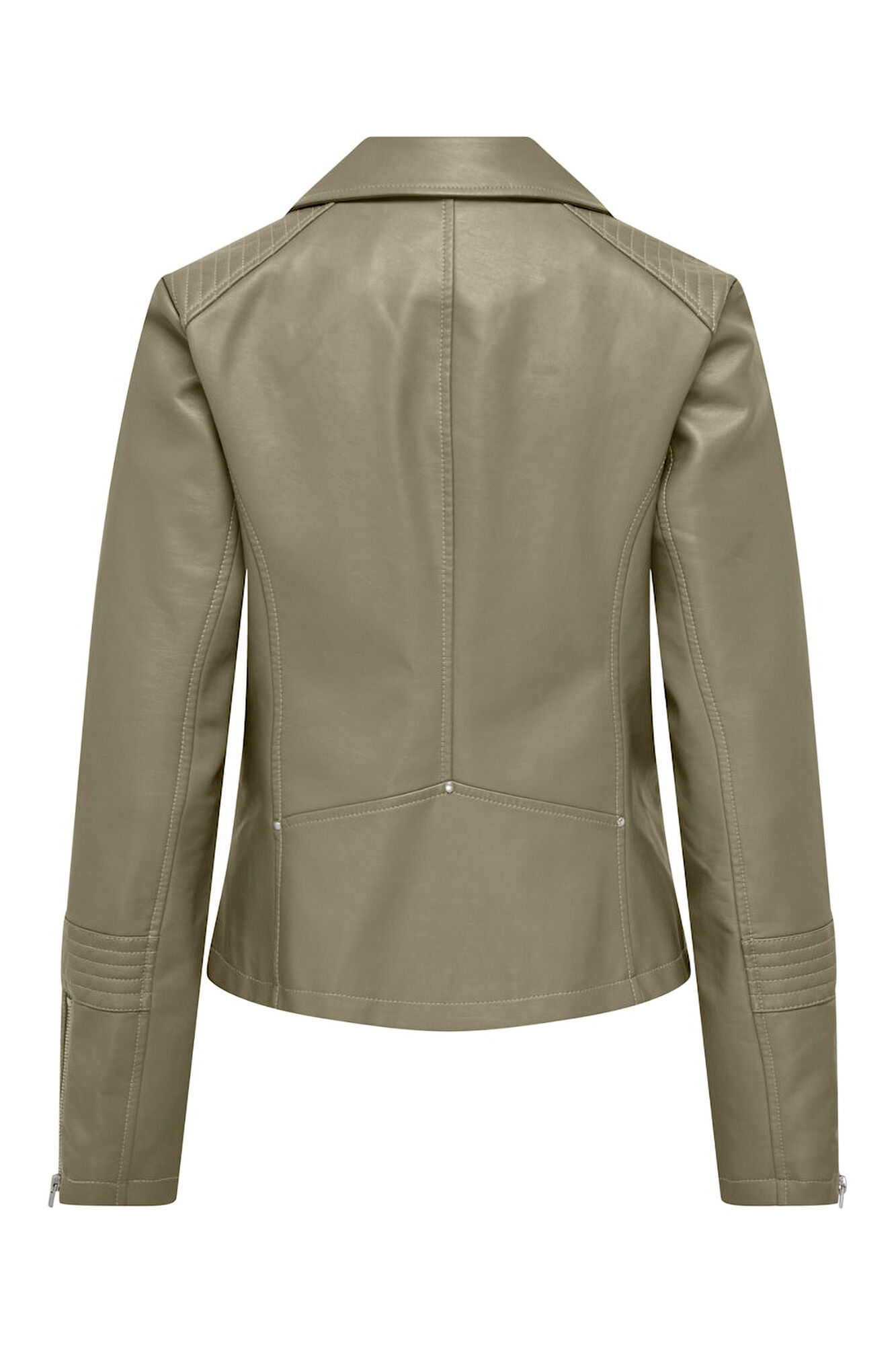 Only Chamarra biker piel vegana verde