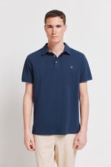 Springfield Polo piqu&eacute; de pu&ntilde;o de contraste slim fit azulado