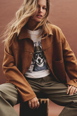 Springfield Chamarra bolsillos antelina nude