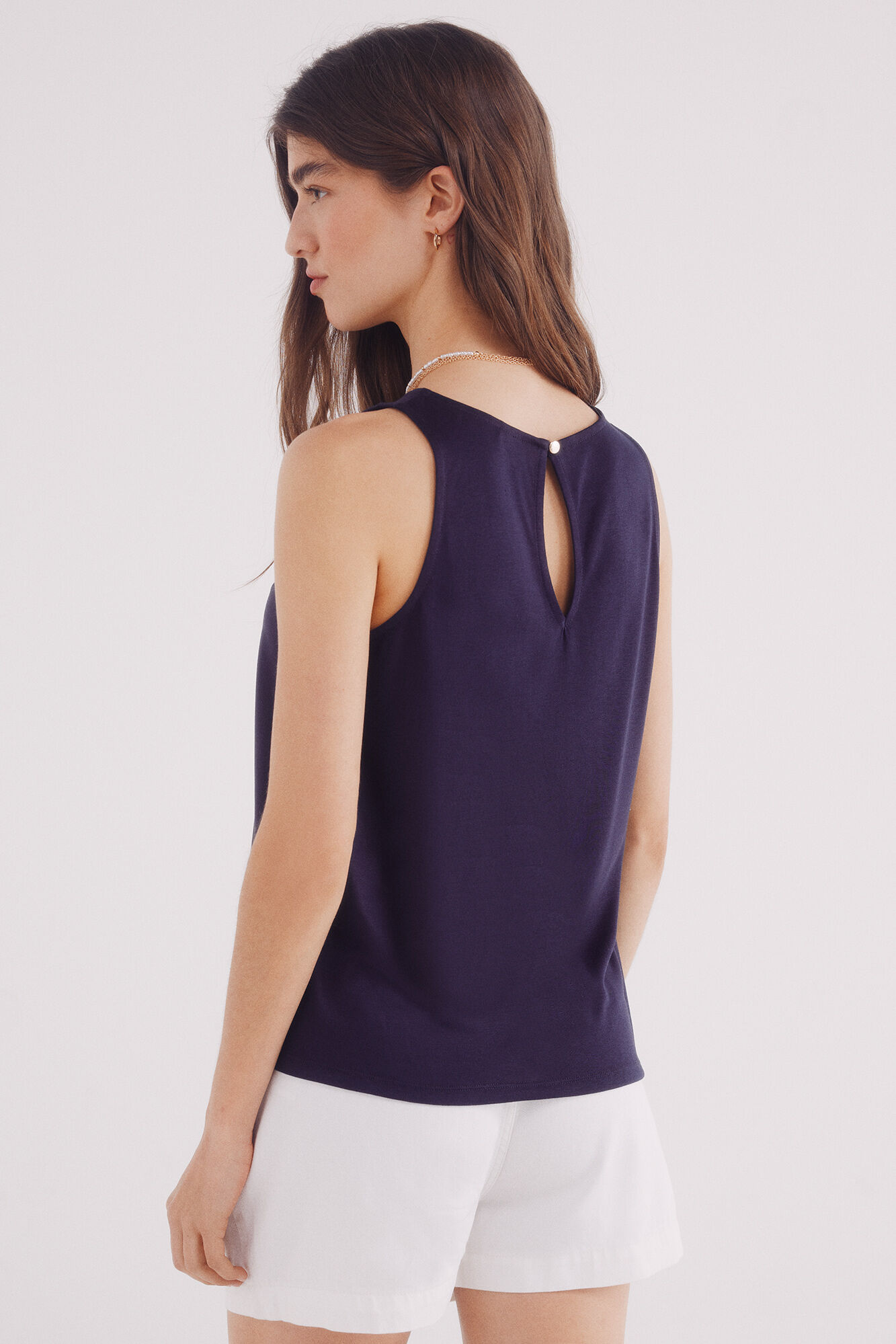 Springfield Playera lisa bimateria azulado