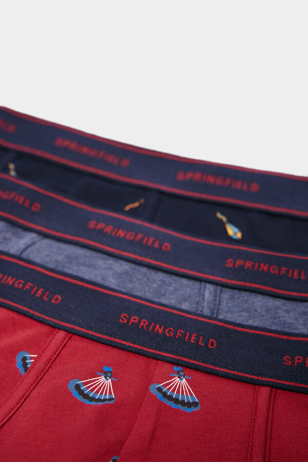 Springfield Pack 3 boxers algodón estampados azul oscuro