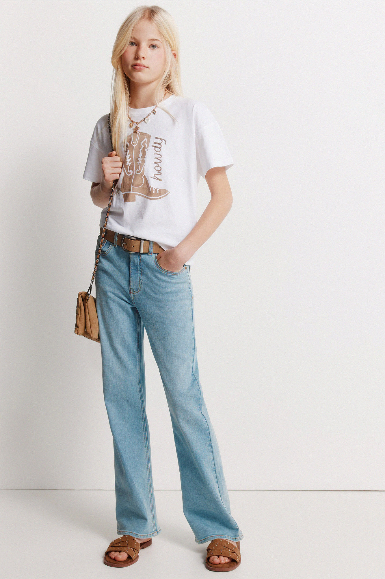 Springfield Kids Playera manga corta cowboy para ni&ntilde;a natural