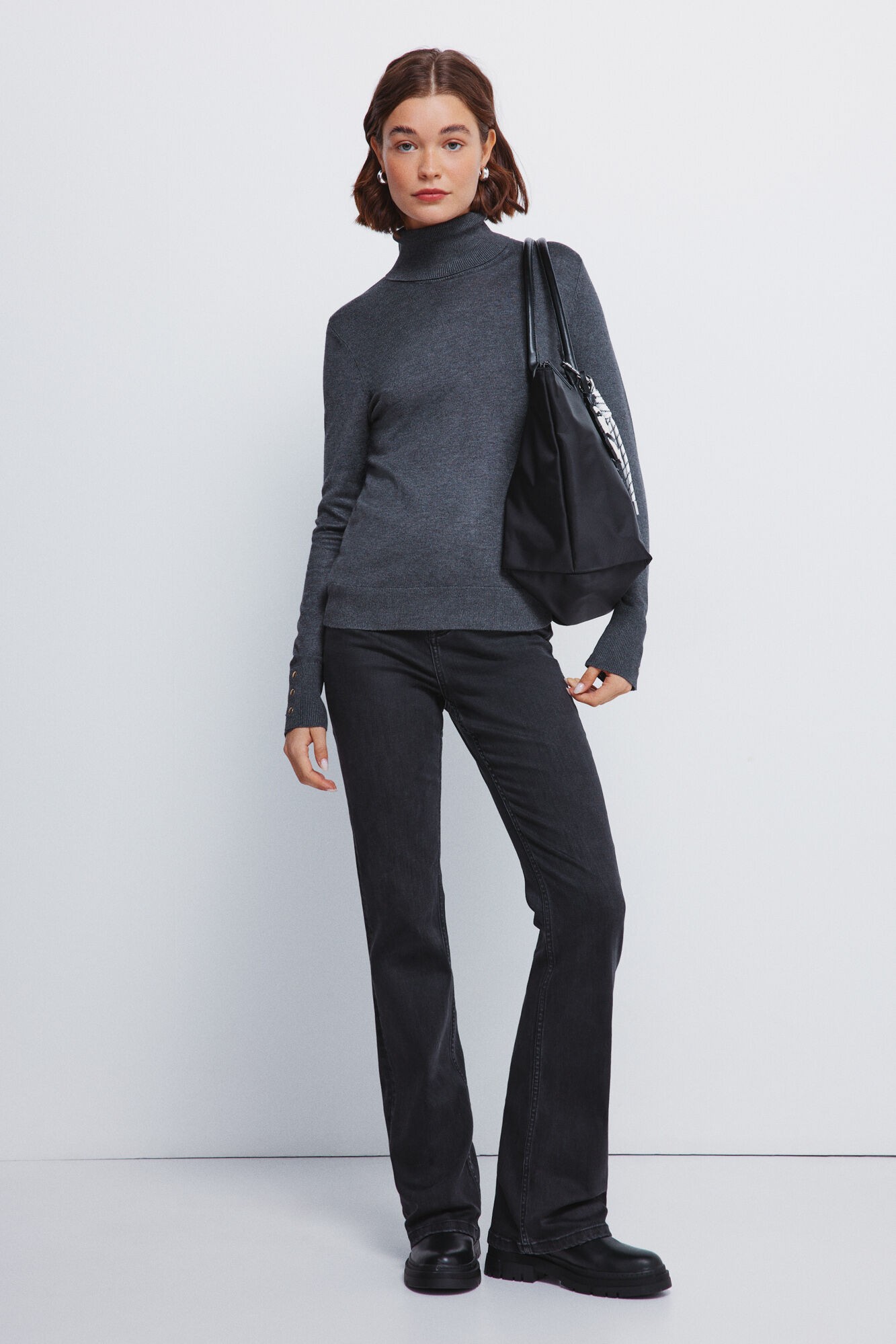 Springfield jersey de cuello alto con botones y pu&ntilde;os