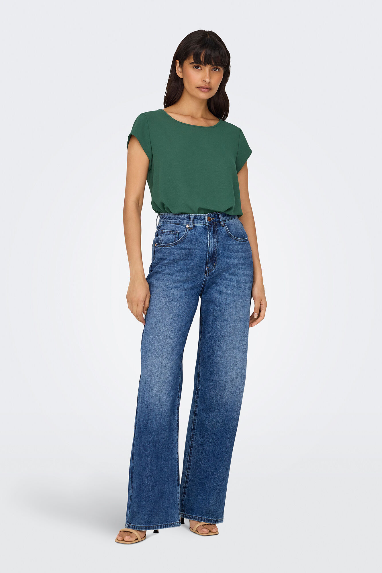 Only Playera manga corta verde